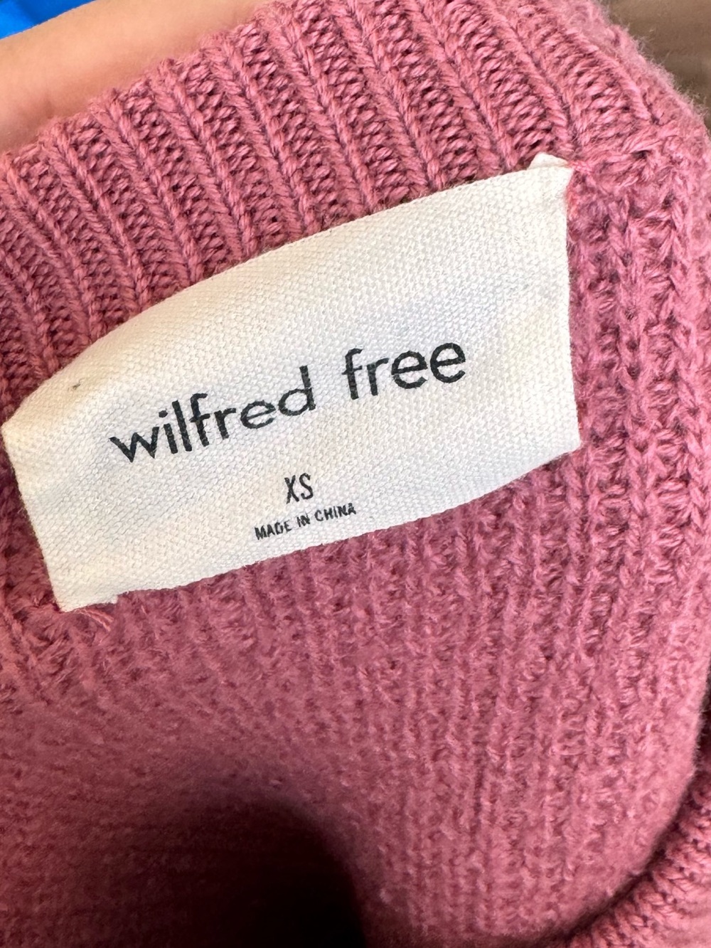 Wilfred Free Rose Pink Ribbed Knit Crew Sweater